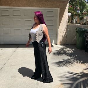 Velvet wide leg pants (Size 8)